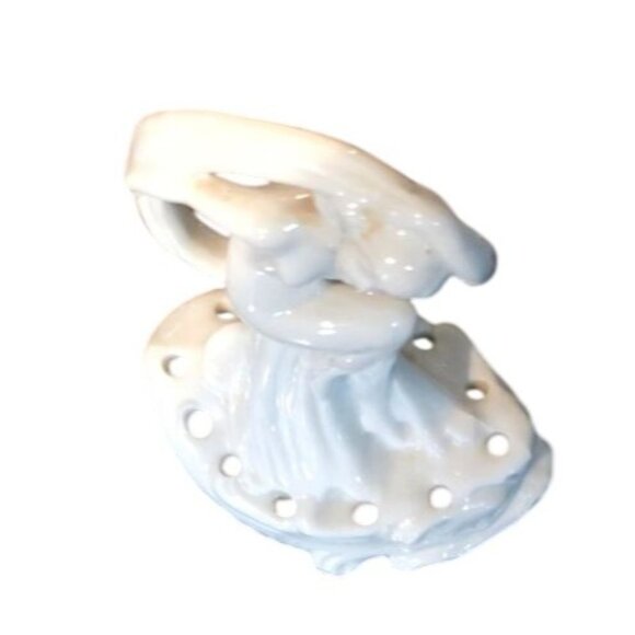 Vintage Flower Frog Ceramic Nude Woman Figurine 4.5" Off-White Glossy Art Deco - Picture 3 of 12